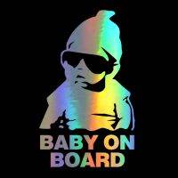 【cw】 Car Sticker 14x9CM Brand New BABY ON BOARD Fun Reflective Sunglasses Kids and Decal