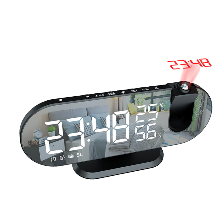 holed-นาฬิกาปลุกดิจิตอลสก์ท็อปตาราง-usb-นาฬิกาปลุกอิเล็กทรอนิกส์ที่มีการฉายวิทยุ-fm-เวลาโปรเจคเตอร์ห้องนอนนาฬิกาข้างเตียง
