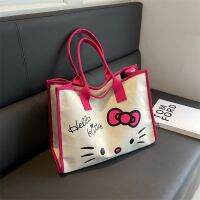 เคสกระเป๋าน่ารักกระเป๋าถือและกระเป๋าเงิน Hello Kitty สำหรับผู้หญิง Pouch Kanvas กระเป๋าแฟชั่นสตรีเก็บของสุดน่ารัก