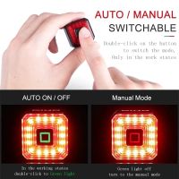 GIYO Smart Bicycle Brake Light Tail Rear USB Cycling Light Bike Lamp Auto Stop LED Back Rechargeable IPX6-Waterproof Safety