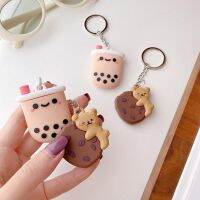 2023℡ Cute Milk tea biscuit Anti-lost Full Protective Cover Soft Location Tracker Protector for AirTags Bluetooth Tracker Accessory