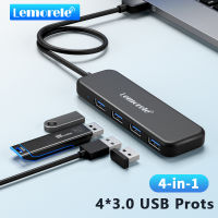 ฮับ USB ฮับ4-พอร์ต USB 3.0ฮับบางเฉียบ USB แฟลชไดรฟ์สองหัวความเร็วสูงสูงฮับต่อพ่วงแยก USB เหมาะสำหรับเดสก์ท็อป MacBook Pro/Mini Matebook และอุปกรณ์อื่นๆ