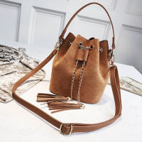 2019 New Mini Crossbody Handbags Cute Suede Bucket Bag Organizer Small Tassel PU Leather Womens Shoulder Messenger Bags Bolsos