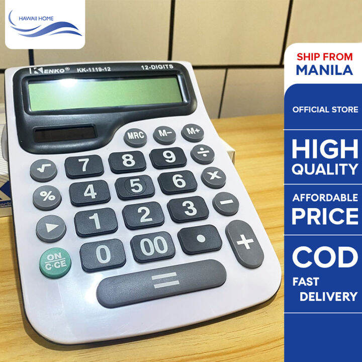Hawaii Home Basic Calculator Large LED Display and Button for Business