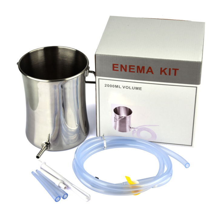 สแตนเลส2l-enema-ถังปลอดสารพิษชุด-irrigator-ทางทวารหนักช่องคลอด-douche-น้ำ-colon-cleansing-detox-enema-กระเป๋าสำหรับผู้หญิง