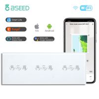 Bseed Touch Wifi Roller Shutter Switches Triple Smart Blind Wall Switches Wireless Crystal Class Smart Life TUYA App Control Power Points  Switches Sa