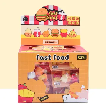 FunErasers-Food Puzzle Pencil Erasers for Kids (4 Pcs Random