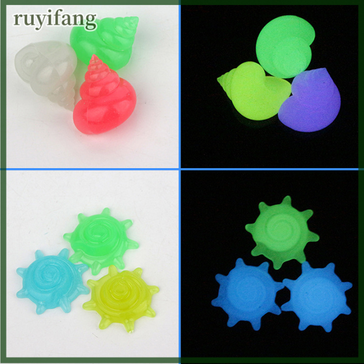 ruyifang-10pcs-สีสันสดใสเรืองแสงหินปลาดาวหอยสังข์รูปเปลือกปลาตารางทางเดินสวนพิพิธภัณฑ์สัตว์น้ำตกแต่งสระว่ายน้ำภูมิทัศน์