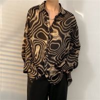 【Kin】The New Korean Shirt Is A Fashion Slim Print Shirt JD-2305