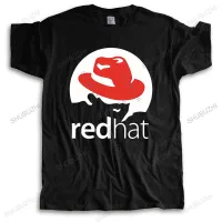 พิมพ์ที่ดีเยี่ยมเสื้อยืดผู้ชายลูกเรือคอประเดิมหนูน้อยหมวกแดง RedHat ลินุกซ์ shubuzhi ผ้าฝ้าย