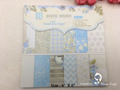 AlinaCraft 24 sheet 6 X6 North spring Scrapbooking patterned paper pack andmade craft paper craft Background pad
