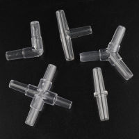 10pcs 5mm Aquarium Fish TANK น้ำอุปกรณ์ท่อ Air ปั๊มท่อจำหน่าย Splitters ข้อศอก TEE อะคริลิคใสตัวเชื่อมต่อ-Cailine