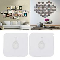 【cw】 Waterproof No Drill Poster Transparent Cross Stitch Photo Frame Hook Storage Hanger Wall Hanger Seamless Adhesive Hooks