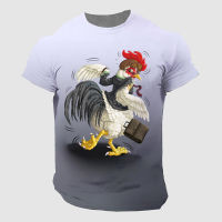 2023 NEWNew เสื้อยืดผู้ชาย3d สนุก Rooster พิมพ์เสื้อผู้ชาย Casual Men S O-Neck เสื้อยืดแฟชั่นแขนสั้นเสื้อผ้าขนาดใหญ่