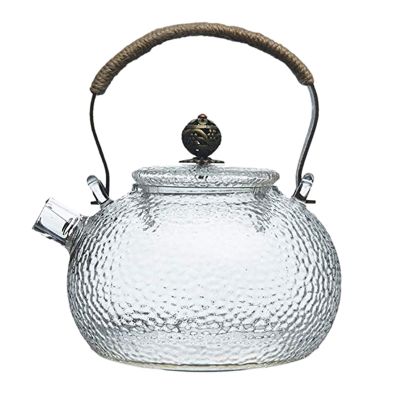 700Ml Teapot Cold Kettle Hammer Heat-Resistant Glass Transparent Copper Handle Beam Pot Can Be Heated Kettle