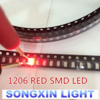 100PCS 1206 red light light-emitting diode SMD LED 3216 Diodes SMD 1206 led 620-625NM 100-120MCD 2 0-2.6V 3.2*1.6Electrical Circuitry Parts