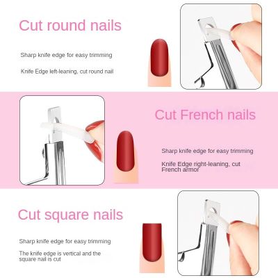 ‘；【。- Fake Nail Cutter Type U Word False Tips Professional Nail Clippers Straight Edge Cutters Manicure Pliers Guillotine Nail Capsule