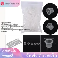 【ราคาถูกคุณภาพดี】[ราคาถูก]100 Ink Cup ชิ้น/เซ็ตหมึกสักลายหมวกถ้วยหม้อขนาดกลางขนาดใหญ่พลาสติกสีใช้สักคิ้วถาวรอุปกรณ์เสริม