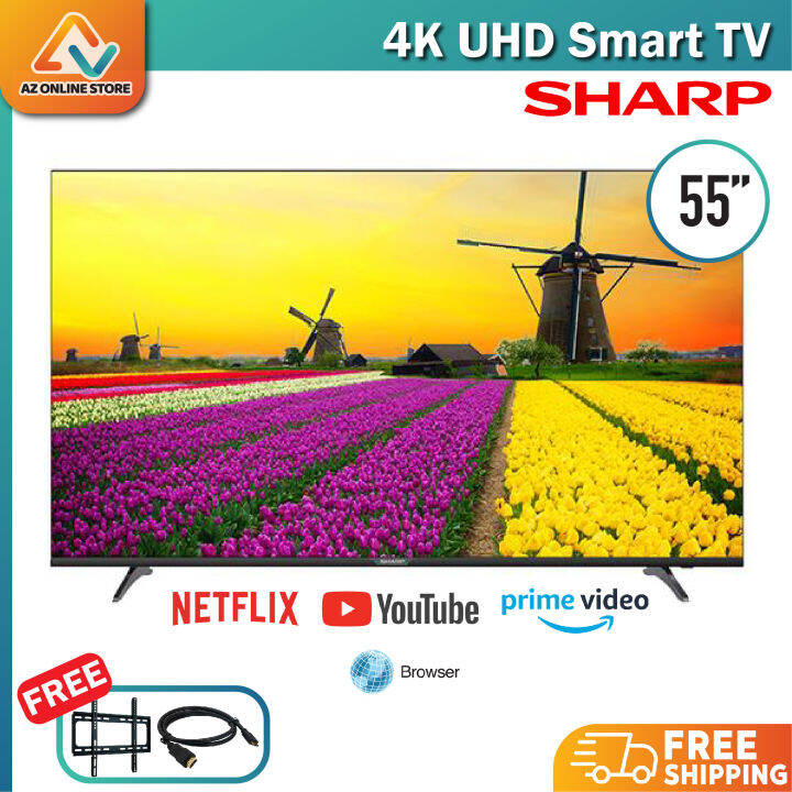 55'' Inch SHARP 4K ULTRA UHD Smart Netflix Youtube LED TV