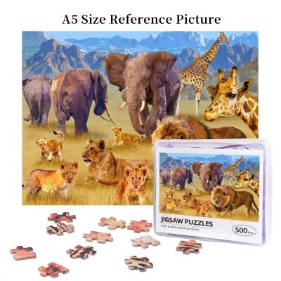 Savannah Animals Wooden Jigsaw Puzzle 500 Pieces Educational Toy Painting Art Decor Decompression toys 500pcs