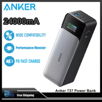 เครื่องชาร์จ737 Anker ขนาด24000มิลลิแอมป์ชั่วโมงกำลังไฟ24K (140W) สีดำ