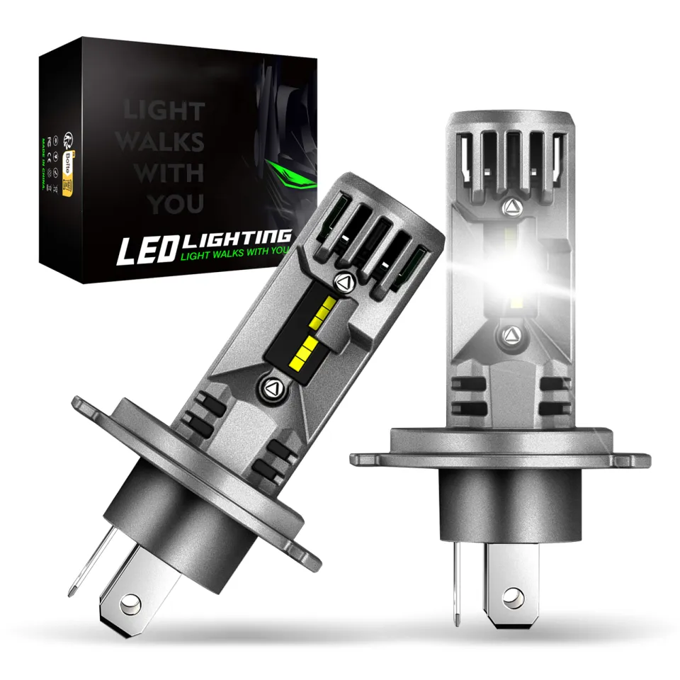 Zethors H4 LED Headlight Bulbs, 2 PCS 50W 16000LM 6000K Mini H4