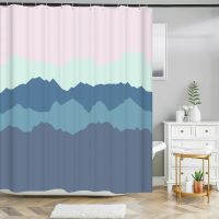 Nordic Wind Abstract Art Line Shower Curtain Waterproof Polyester Bath Curtain Morandi Color Block Curtains For Bathroom Decor