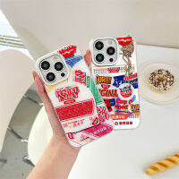 เคสโทรศัพท์ IMD แบรนด์ผูกสำหรับ IPhone 11 12 13 14 Pro Max Creative บะหมี่กึ่งสำเร็จรูปป้ายฝาหลังสำหรับเด็กผู้ชายและเด็กผู้หญิง