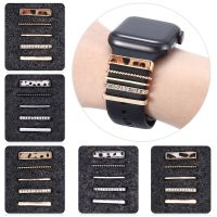 Metal Charms Decorative Ring For Apple Watch Band Diamond Ornament Smart Watch Silicone Strap Accessories For Bracelet