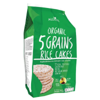 ขนม ขนมกินเล่น เค้กข้าว ออแกนิค อบกรอบ ธัญพืช 5ชนิด กลูเตนฟรี Organic Rice Cakes 5 Grains Gluten free snack 76g Allrite