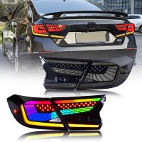 ไฟท้าย RGB สำหรับ Honda Accord 2018-2022ไฟรถยนต์ LED ประกอบสัญญาณเลี้ยวแบบไดนามิก DRL พร้อมภาพเคลื่อนไหวเริ่มต้นขึ้น