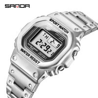 Chronograph Countdown Digital Watches For Men Fashion Outdoor Sport Wristwatch Mens Stainless Steel Waterproof Retro Clock