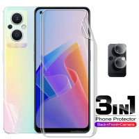 3in1 999D ฟิล์มไฮโดรเจลสำหรับ Oppo Reno7 Z 5G Reno7 5G คลุมทั้งหมดปกป้องหน้าจอเคส TPU ฟิล์มด้านหลังฟิล์มเลนส์ฟิล์มป้องกันสำหรับ Oppo Reno7 Z 7 Se 7pro Reno 6 Z 6 Pro + Reno5 Pro reno5 Lite Lite