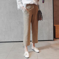 Women Vintage Cotton Linen Pants Loose Casual Pants Plus Size 3XL Casual Cropped Pant