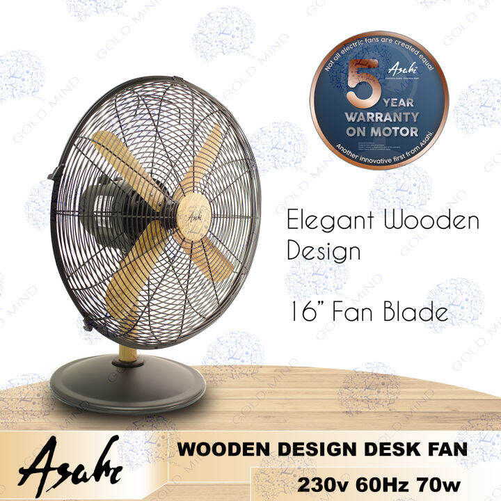Asahi Wooden Design Desk Fan Gold Mind Everyday Low Price Lazada PH
