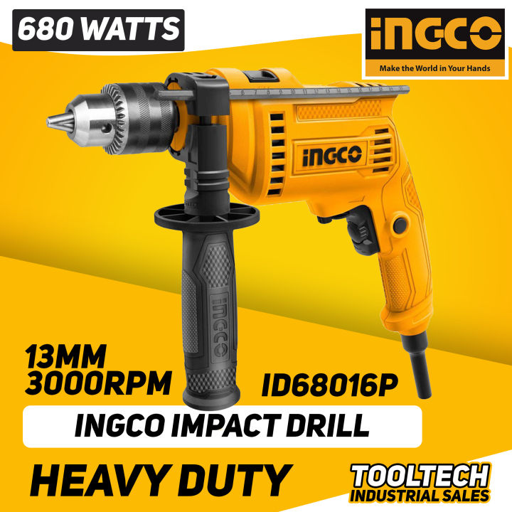INGCO ID68016P Impact Drill with FREE 1 PAIR SAFETY GLOVES *LDY ...