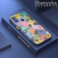 Chenyyka เคสปลอกสำหรับ Samsung กาแลคซี M30s ลายการ์ตูนกราฟฟิตี M21ดีไซน์ใหม่ฝ้าด้านหลังเคสโทรศัพท์แบบแข็งขอบสี่เหลี่ยมซิลิโคนกันกระแทกเคสป้องกันเลนส์กล้องถ่ายรูป