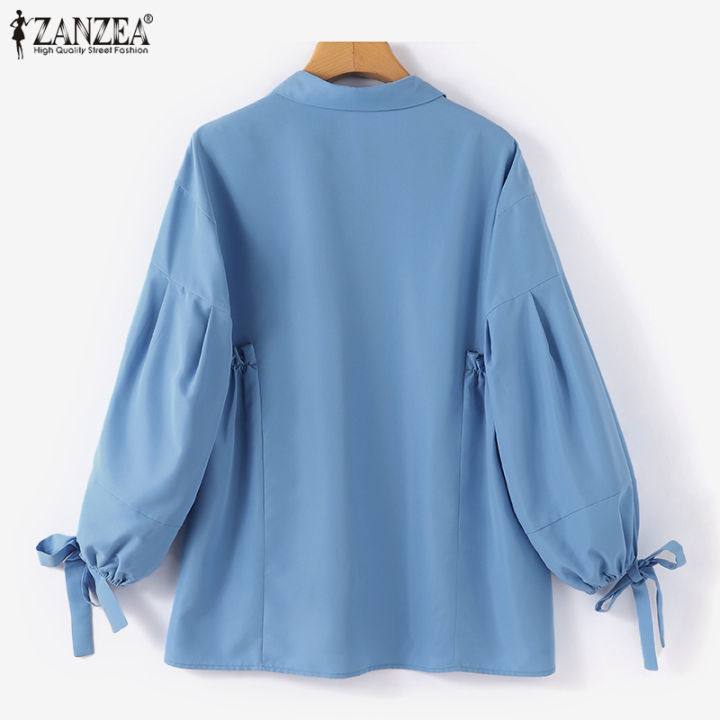 สินค้ามาใหม่-จัดส่งฟรี-fancystyle-zanzea-เสื้อผู้หญิงมุสลิม-เสื้อเปิดปกปลอกแขนโคมไฟลำลอง
