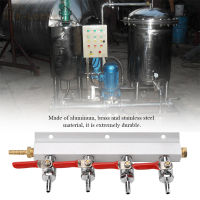 4 Way CO2 Air Gas Distribution Manifold Splitter สแตนเลสกันสนิมพร้อมเช็ควาล์ว Homebrew อย่างรวดเร็วเบียร์ Brewing Tool