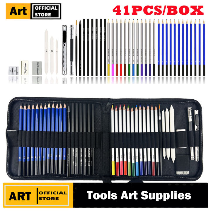 Art Tool 41pcs Sketch Pencil Set Artist Craft Professional drawing Kit  Graffiti Portable Student Art Supplies