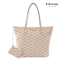 How กระเป๋าสะพายไหล่ทรง ToteBag รุ่น HHH0184 - สีเบจ