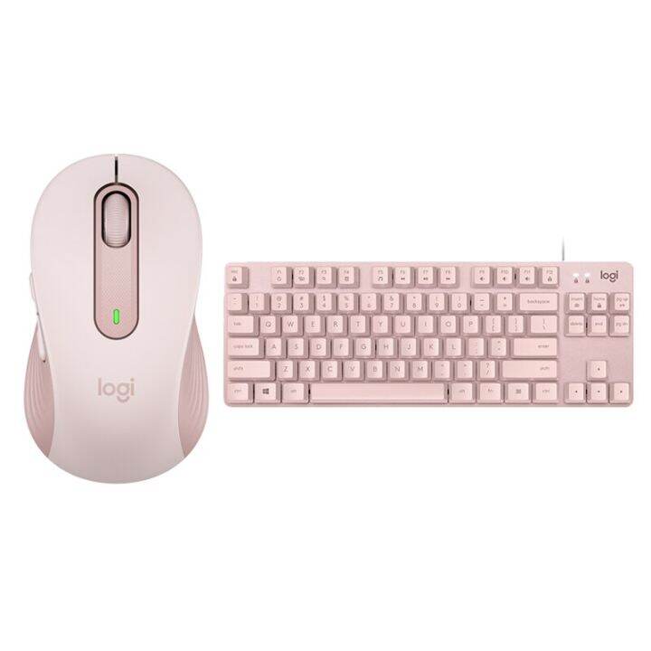 Logitech Pink Wireless Mouse M650 + Keyboard K835 Sensor Optical Bt 400