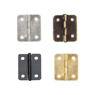 【CC】 10pcs Hinges screw Fillet Silver/Antique bronze/Gold/Black 18x16mm Cabinet Jewelry Wine Four Holes