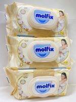 (แพ็ค3ห่อสุดคุ้ม) Molfix Wet Wipes ทิชชูเปียกจากธรรมชาติ อ่อนโยน ปลอดภัยกับผิวลูกน้อย สูตร Newborn Gentle---สีทอง-