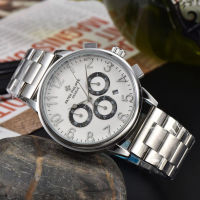 [ทอง + เงิน]  นาฬิกาผู้ชายสแตนเลสคุณภาพสูงแฟชั่นผู้ชายนาฬิกาคลาสสิกสามขานาฬิกาควอตซ์