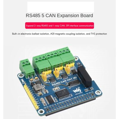 Waveshare RS485 CAN Expansion Board for Raspberry Pi Isolated Dual RS485+CAN SPI Communication