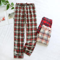 Spring Autumn Women 100 Cotton sleeing bottoms Female Casual nighty trousers sleepwear Pants Ladies Plaid Pants Home Underwear