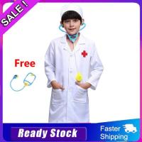 Children Lab Coat Kids Doctor Role Costumes Up Set - intl