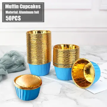 100pcs/pack Aluminum Foil Cupcake Liners Cupcake Holder Baking Cups Pans  Muffin Pudding Holders Wappers for