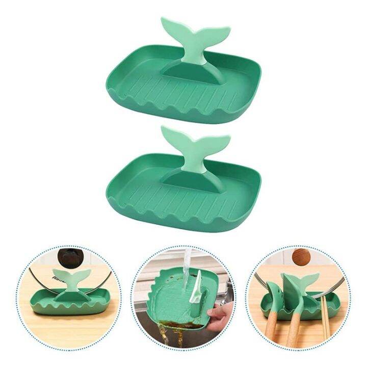 2-pieces-of-spoon-holder-and-lid-holder-bracket-rack-multifunctional-plastic-whale-tail-shaped-lid-tray-kitchen-tool